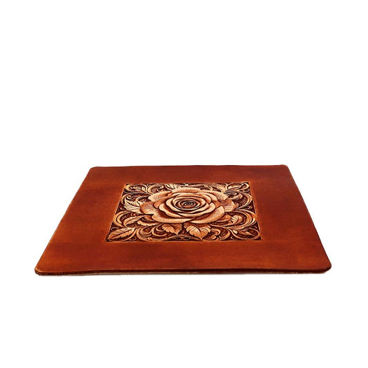 3D Flower Leather Mouse Pad