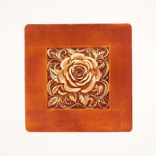 3D Flower Leather Mouse Pad
